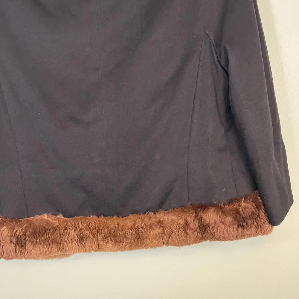 Vintage Int'l Ladies Garment Workers Union Black Fur Lined Open Jacket Size M/L - Picture 8 of 10